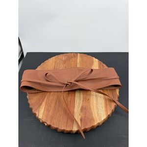 Fashiongen Obi Wrap Belt Women L-XL Brown Genuine Leather Made in France Tie